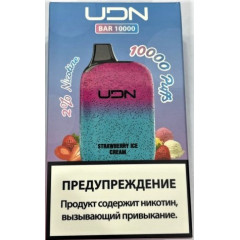 Электронная сигарета UDN BAR 10000 Strawberry Ice Cream (УДН Бар Клубничное Мороженое)